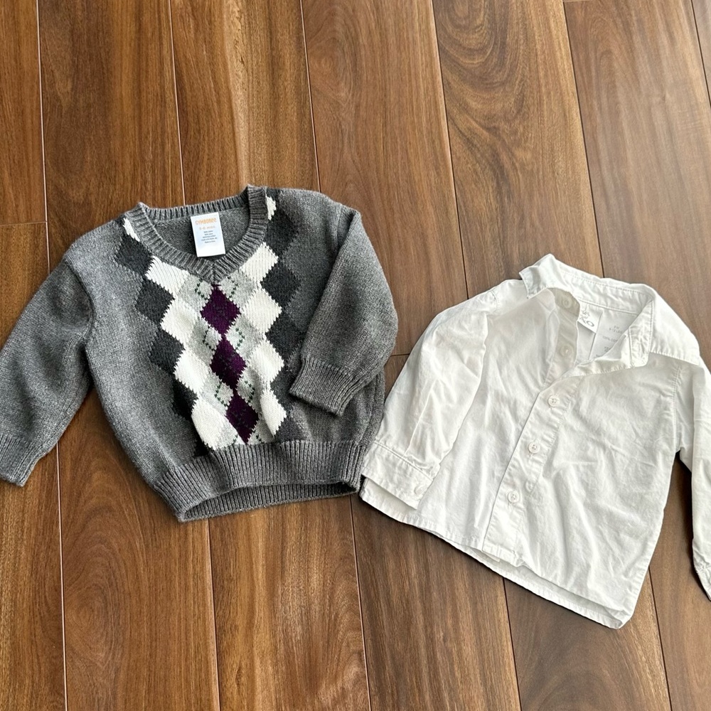 Baby boy shirt and sweater bundle 3 months